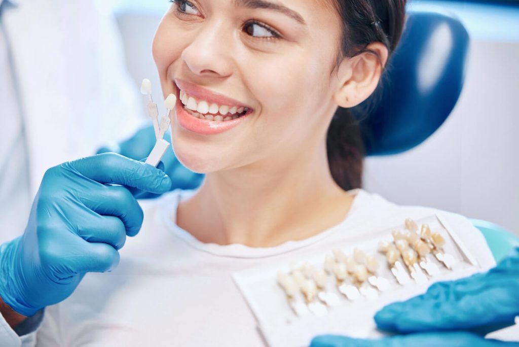 teeth prepped for veneers